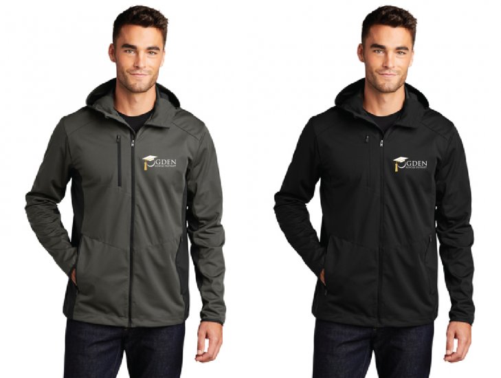 Port Authority Mens Hooded Soft Shell Jacket - Click Image to Close